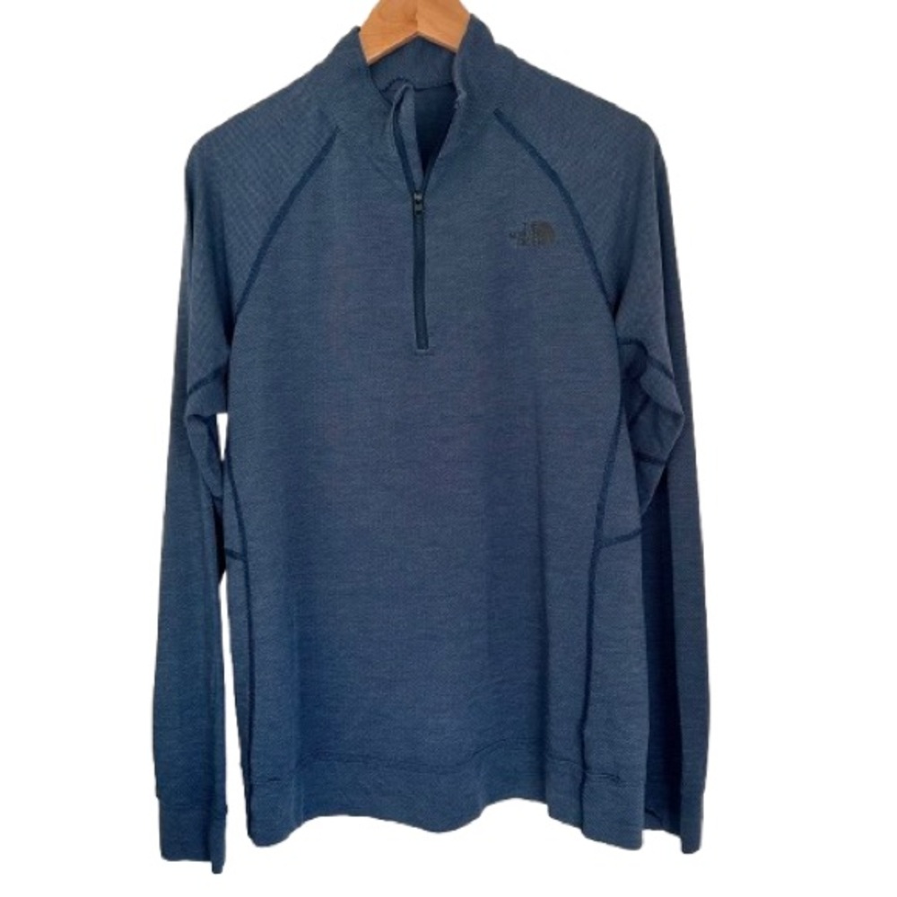 The North Face Men’s Large Performance Fleece 1/4 Zip Pullover Base Layer Blue